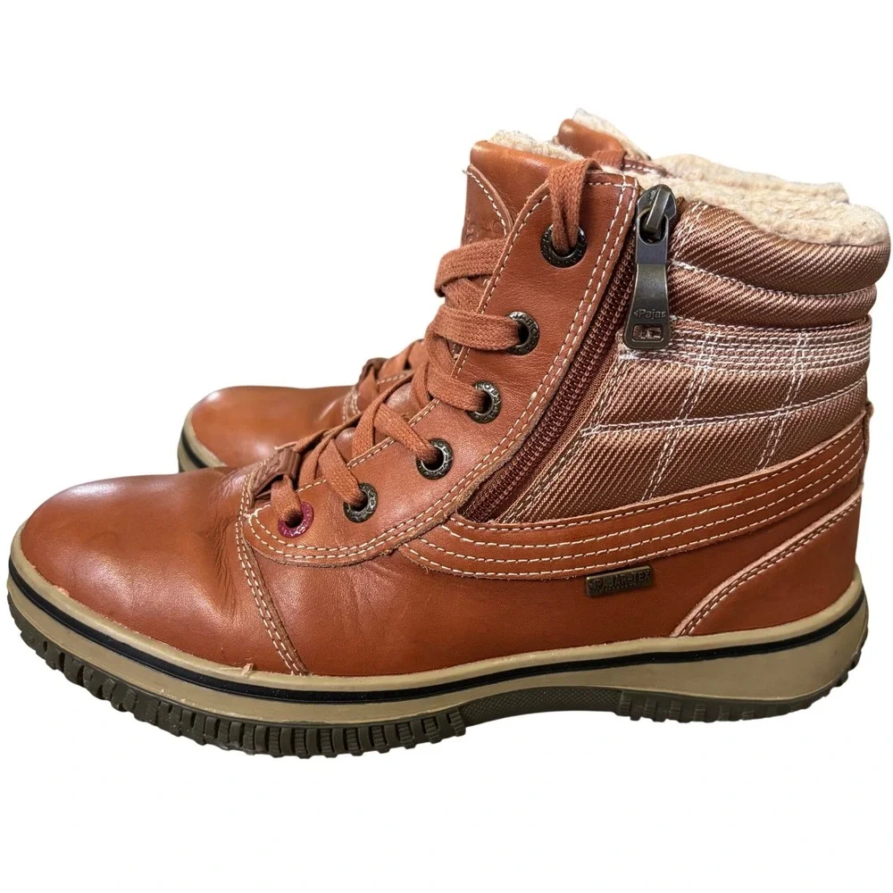 Pajar Canada Tavin 2.0 Waterproof Snow Boots Men's Sz 8-8.5 Brown Leather Winter